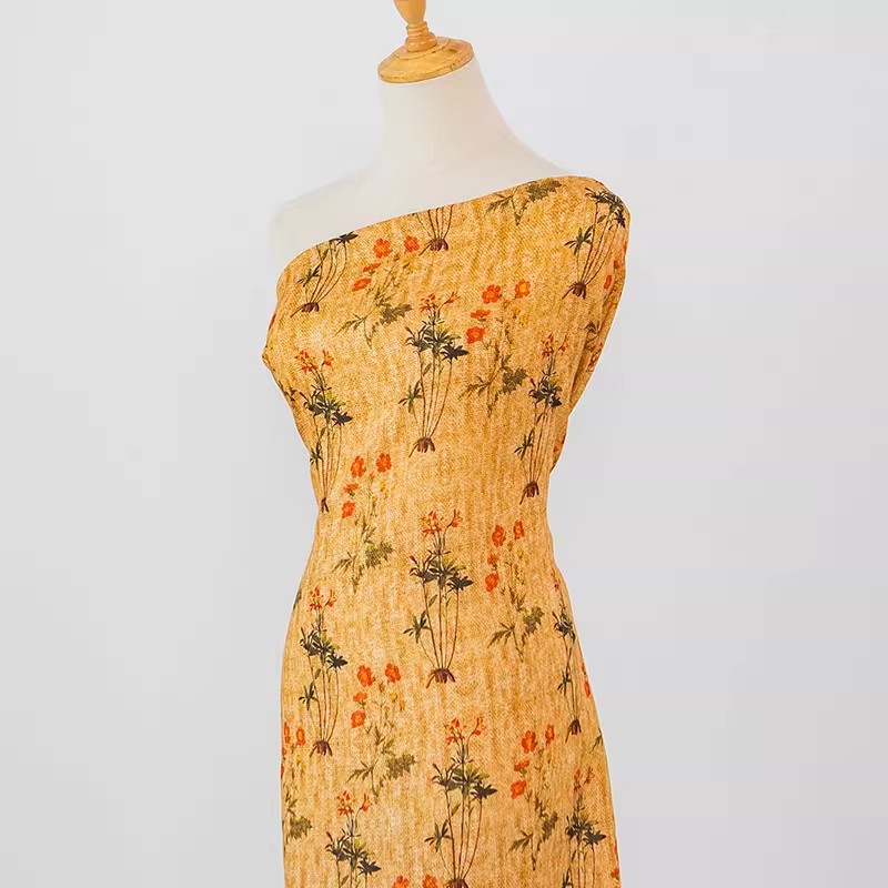 Sewing Custom - Tissu imprimé de fleurs rouges de