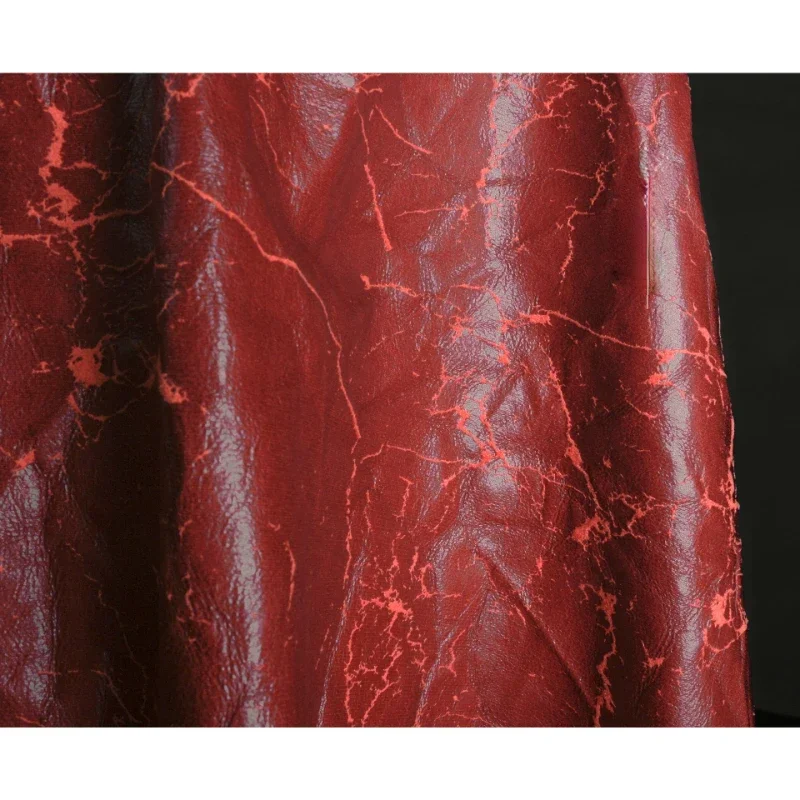 Tissu en cuir floqué rouge fro - Vintage Sewing Textile avis et prix