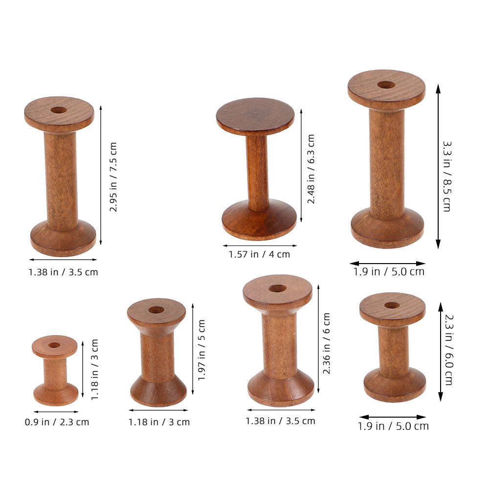 7 bobines en bois vintage vide - Thread Bobbins Empty avis et prix