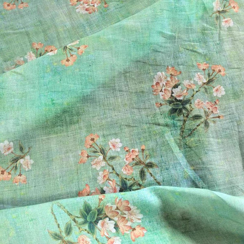 Tissu imprimé pétale vert, 1 m - Sewing Custom avis et prix