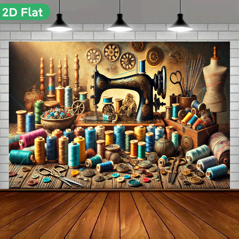 Tapisserie Murale Vintage Rétr - Vintage Sewing Textile avis et prix