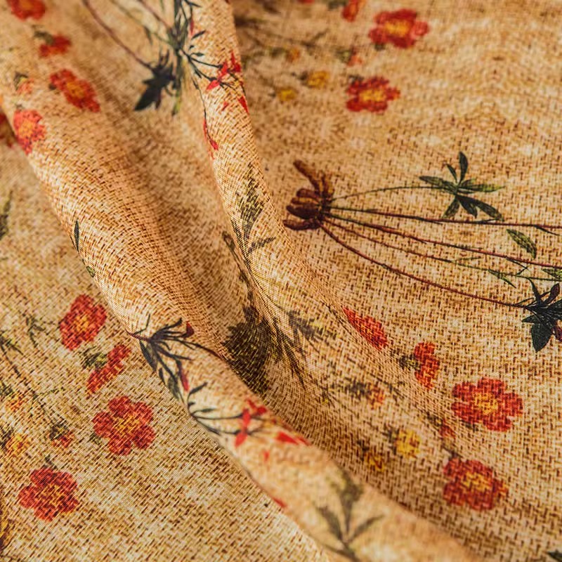 Tissu imprimé de fleurs rouges - Sewing Custom avis et prix
